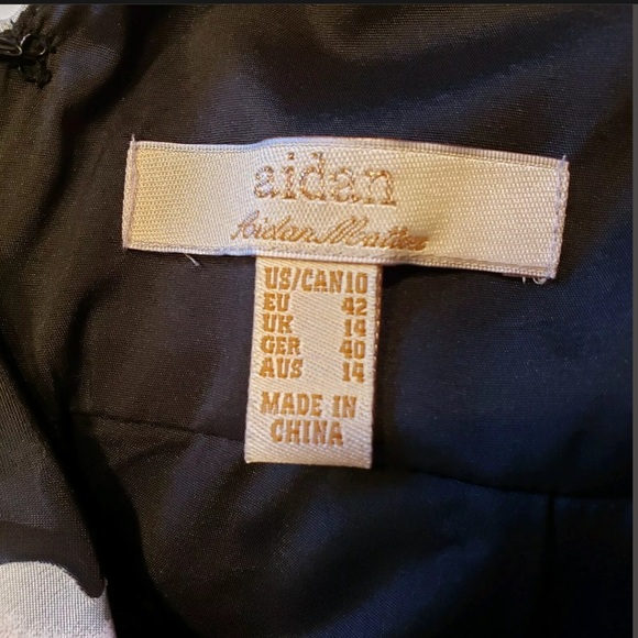 Aiden Mattox Black Floral Chiffon A-Line Dress - Picture 6 of 12